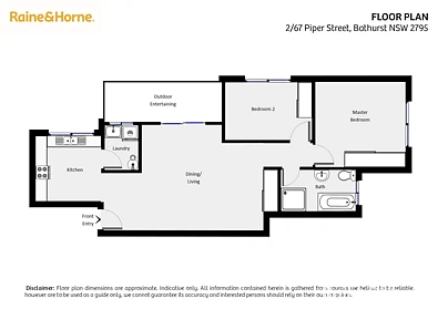 2/67 Piper Street, Bathurst, NSW 2795, 2房, 1浴, Unit