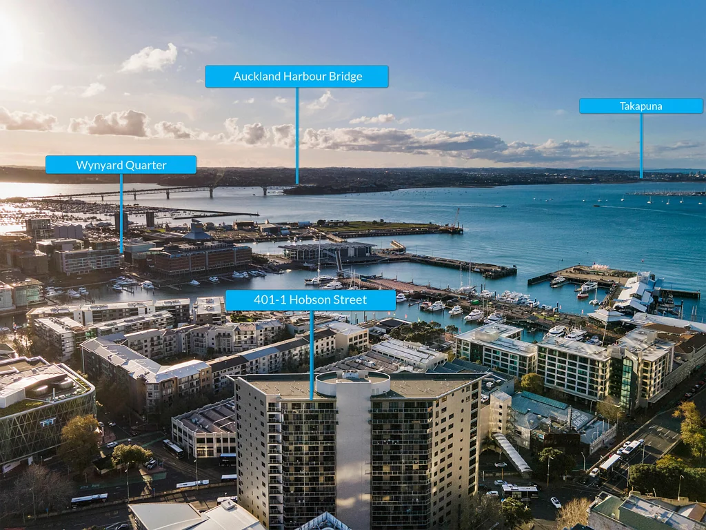 Auckland Central 2房 转角公寓×海港全景！家具齐全，拎包入住，住户专享室内泳池/水疗池/桑拿房！ Corner Class with Harbour Views