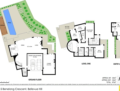 Residence 1/15 Benelong Crescent, Bellevue Hill, Eastern Suburbs, 3 غرف, 3 حمامات, Apartment