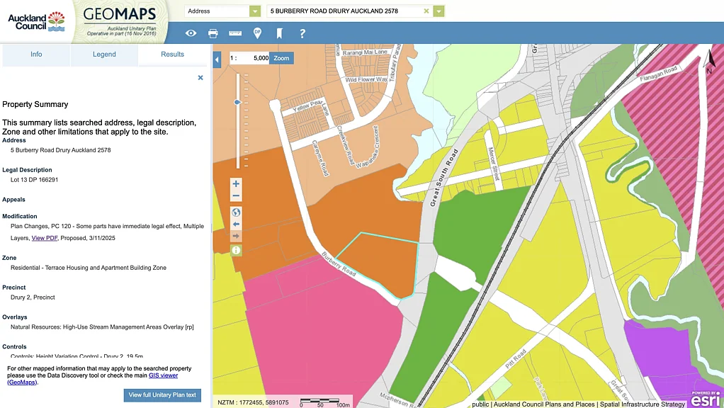 Drury 5房 2.24公顷地块+THAB区！紧邻滨水生活区，附大型工作棚，非洪泛区，享多角度优质景观！ THAB Zone next to Towncentre