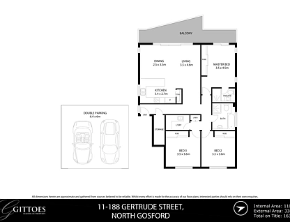 11/188-198 Gertrude Street, North Gosford, Central Coast, 3 chambres, 2 salles de bain, Apartment