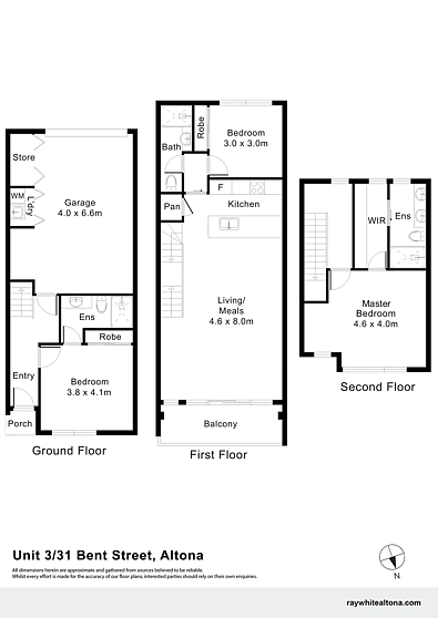3 & 5/31 Bent Street, Altona, VIC 3018, 3房, 3浴, Townhouse