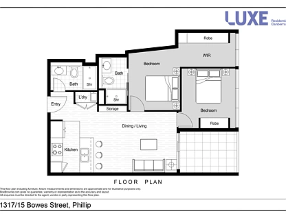 1317/15 Bowes Street, Phillip, Woden Valley District, 2 રૂમ, 2 બાથરૂમ, Apartment