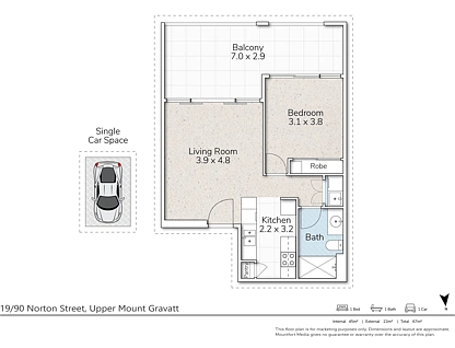 19/90 Norton Street, Upper Mount Gravatt, Brisbane - Southern Region, 1 Schlafzimmer, 1 Badezimmer, Apartment