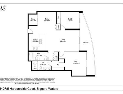 1407/5 Harbour Side Court, Biggera Waters, Gold Coast, 2 રૂમ, 2 બાથરૂમ, Apartment