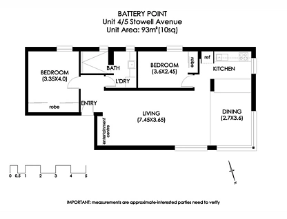 4/5 Stowell Avenue, Battery Point, Hobart, 2房, 1浴, Apartment