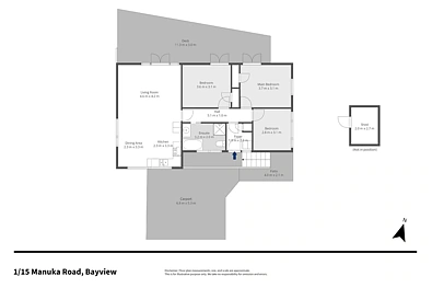 Flat 1, 15 Manuka Road, Glenfield, Auckland, 3 Bedrooms, 1 Bathrooms, House