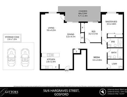 56/6-16 Hargraves Street, Gosford, Central Coast, 2房, 2浴, Apartment