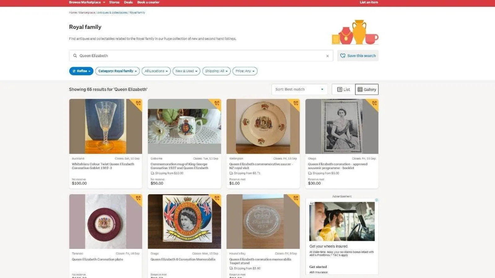Trade Me：伊丽莎白女王去世后，英国王室纪念品的搜索量激增