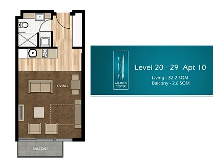 2610/288 Spencer Street, Melbourne, Melbourne CBD, 1 ห้องนอน, 1 ห้องน้ำ, Apartment