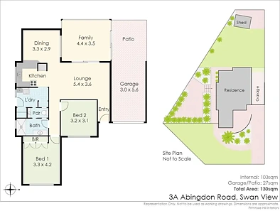 3A Abingdon Road, Swan View, WA 6056, 2 રૂમ, 1 બાથરૂમ, Apartment