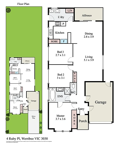 4 Ruby Place, Werribee, VIC 3030, 3房, 1浴, House