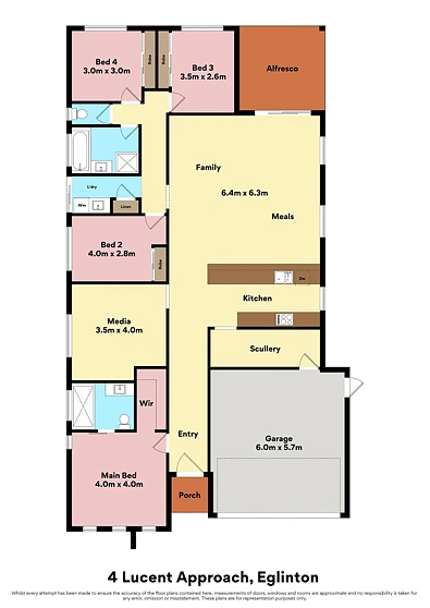 户型图 - 4 Lucent Approach, Eglinton, WA 6034