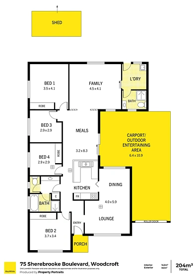 75 Sherebrooke Boulevard, Woodcroft, SA 5162, 4房, 2浴, House