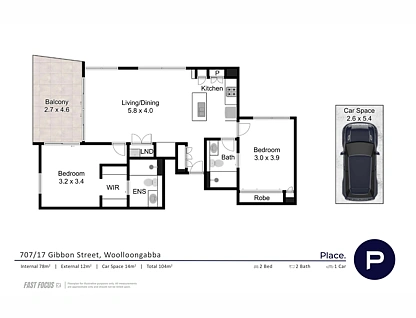 707/17 Gibbon Street, Woolloongabba, Brisbane - Southern Region, 2 कमरे, 2 बाथरूम, Apartment
