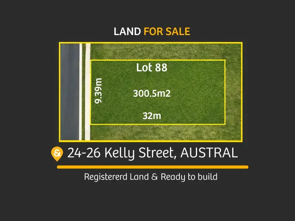 Austral 中心地段土地 机场近便 交通畅达 学区环绕 公园环伺 增值潜力高 Registered & Ready to Build Kelly Street, Austral