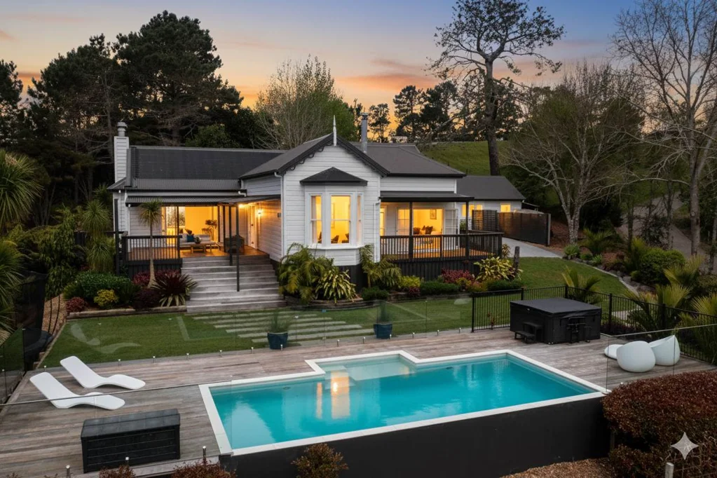 Paremoremo 4房  Villa Soul, Resort Style: 2ha, Pool & Epic Views