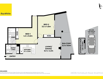 49/235 Homebush Road, Strathfield, Inner West, 2 ਕਮਰੇ, 2 ਬਾਥਰੂਮ, Apartment