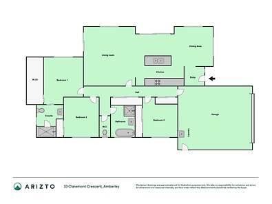 33 Claremont Crescent, Amberley, Hurunui District, Canterbury, 3房, 2浴, House