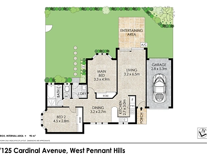 1/125 Cardinal Avenue, West Pennant Hills, The Hills, 2房, 1浴, Townhouse