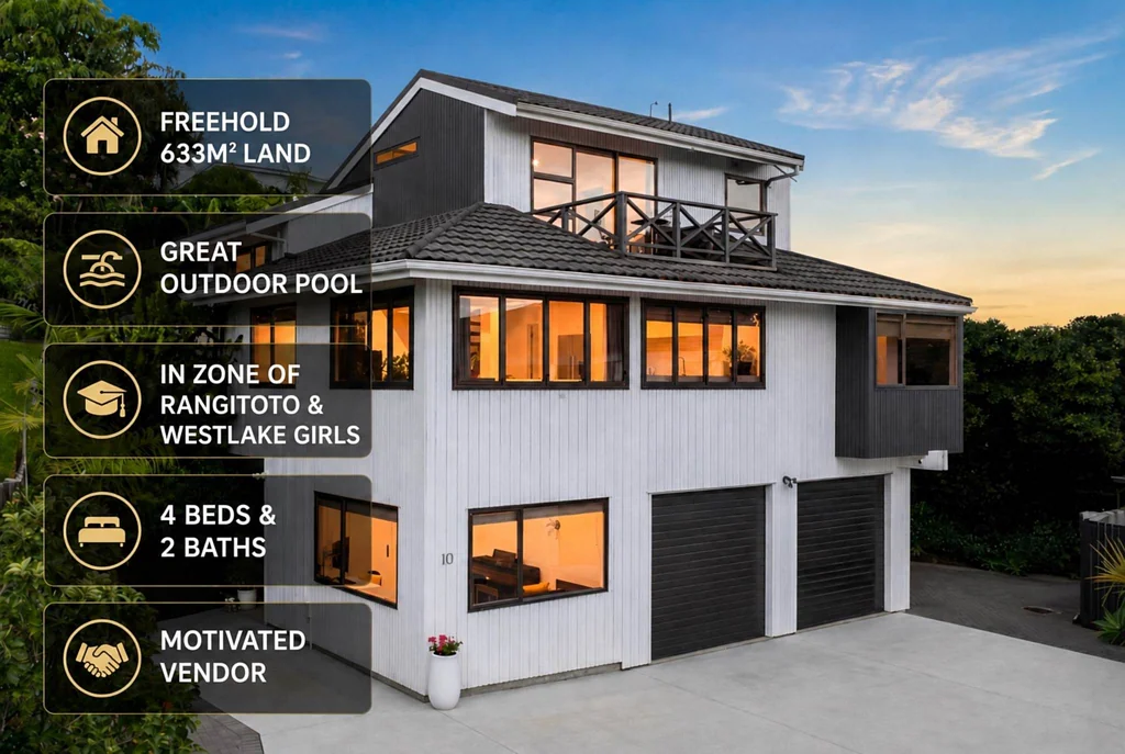 Mairangi Bay 4 Slaapkamer Rangi Zone + Sea Views & Space for Everyone