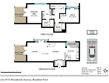 9/15 Woodlands Avenue, Breakfast Point, Inner West, 2部屋, 2バスルーム, Apartment