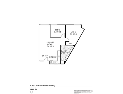 211B/19 Herdsman Parade, Wembley, Perth CBD, 2 habitaciones, 1 baños, Apartment