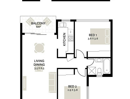 46/73 Broome Street, Maroubra, Eastern Suburbs, 2 ห้องนอน, 1 ห้องน้ำ, Apartment