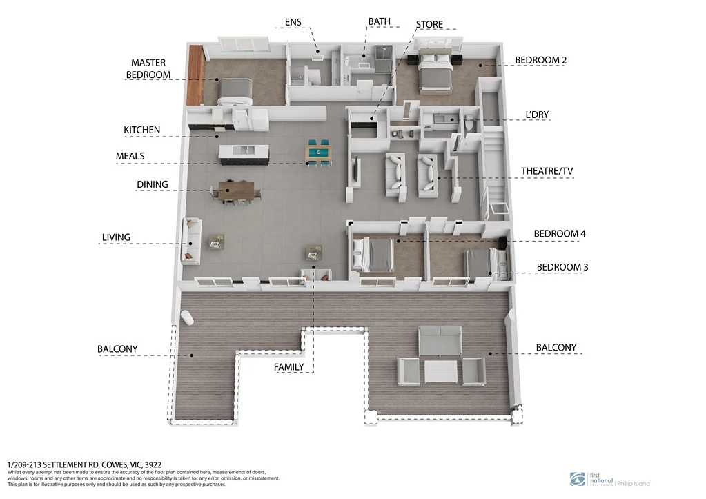 Cowes 4部屋 Location and Size