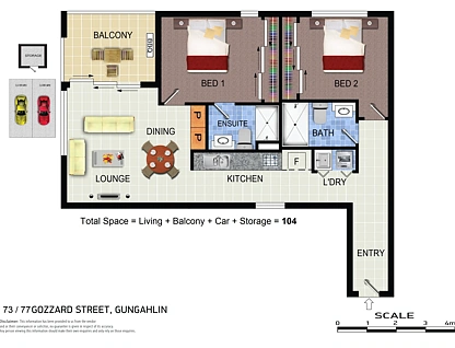 73/77 Gozzard Street, Gungahlin, Gungahlin District, 2 rūma, 2 rūma horoi, Apartment
