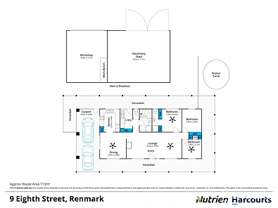 9 Eighth Street, Renmark, SA 5341, 3房, 2浴, House