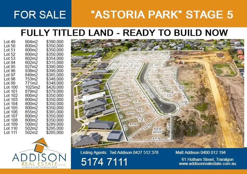 Traralgon  ASTORIA PARK - STAGE 5