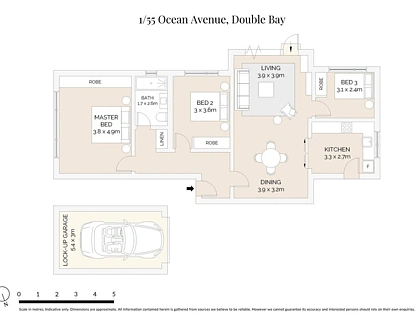 1/55 Ocean Avenue, Double Bay, Eastern Suburbs, 2 રૂમ, 1 બાથરૂમ, Apartment