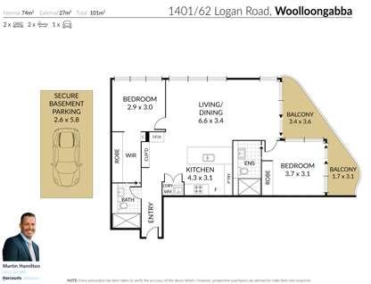 1401/62 Logan Road, Woolloongabba, QLD 4102, 2 Bedrooms, 2 Bathrooms, Apartment