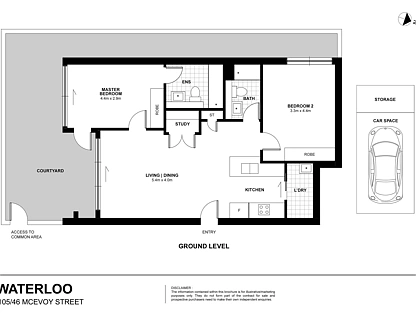 105/40 McEvoy Street, Waterloo, Eastern Suburbs, 2 Schlafzimmer, 2 Badezimmer, Apartment