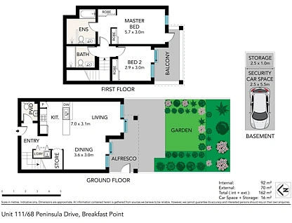 111/68 Peninsula Drive, Breakfast Point, Inner West, 2 ਕਮਰੇ, 2 ਬਾਥਰੂਮ, Apartment