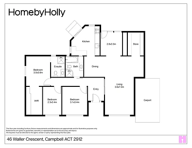 46 Waller Crescent, Campbell, ACT 2612, 3 Schlafzimmer, 2 Badezimmer, House