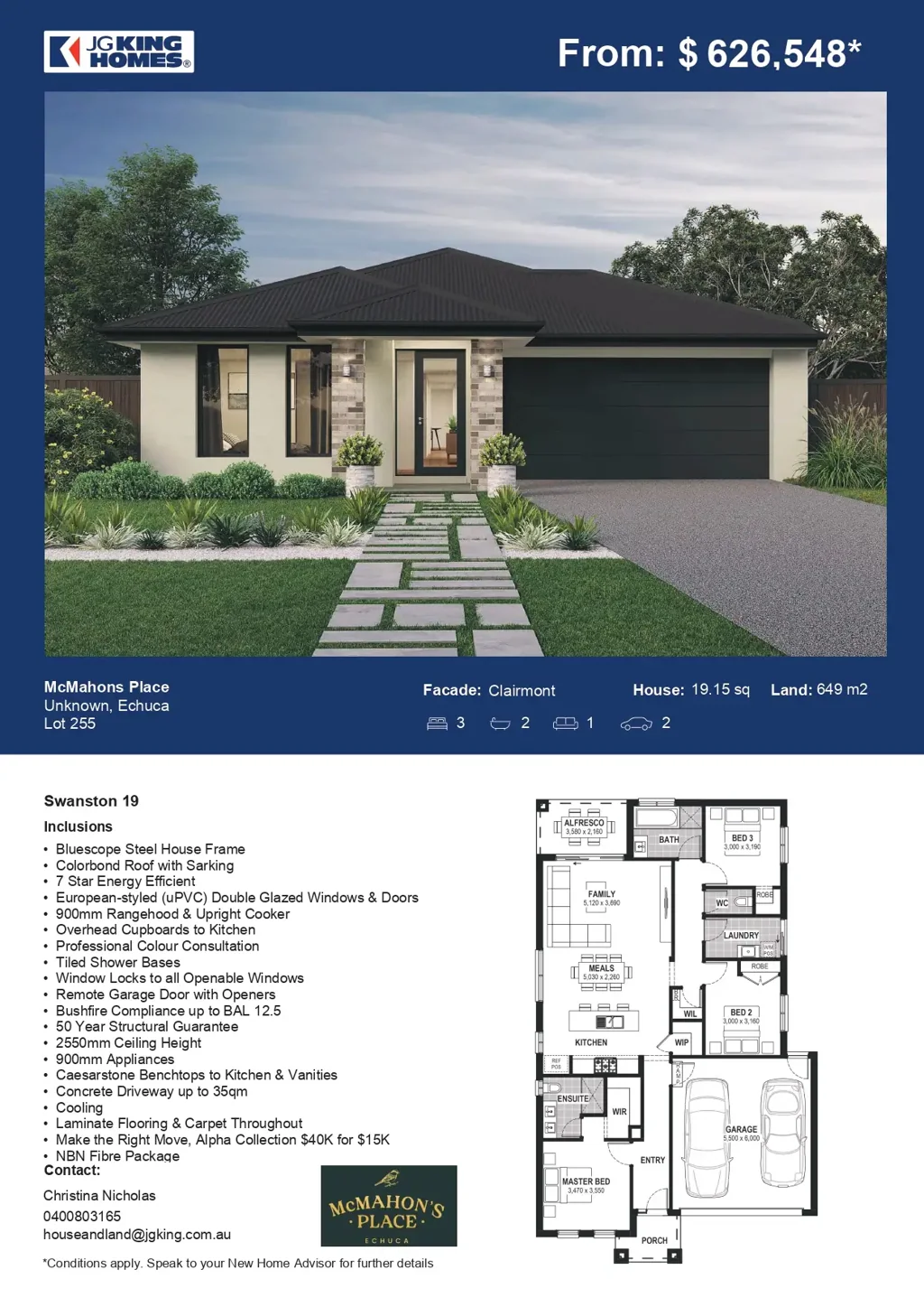 Echuca 3Habitaciones JG King presents the Swanston 19