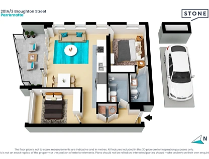 201A/3 Broughton Street, Parramatta, Parramatta (Northwest suburbs), 2 rūma, 2 rūma horoi, Apartment