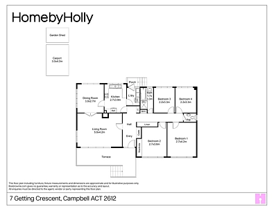 Plano ng Bahay - 7 Getting Crescent, Campbell, ACT 2612