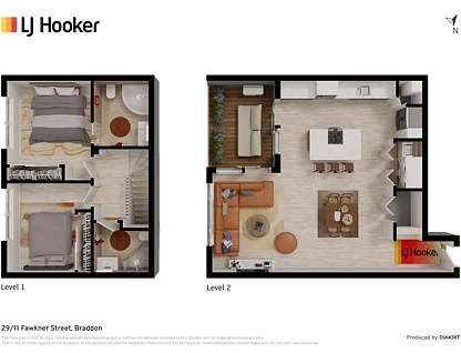 29/11 Fawkner Street, Braddon, Inner North, 2 ਕਮਰੇ, 2 ਬਾਥਰੂਮ, Apartment