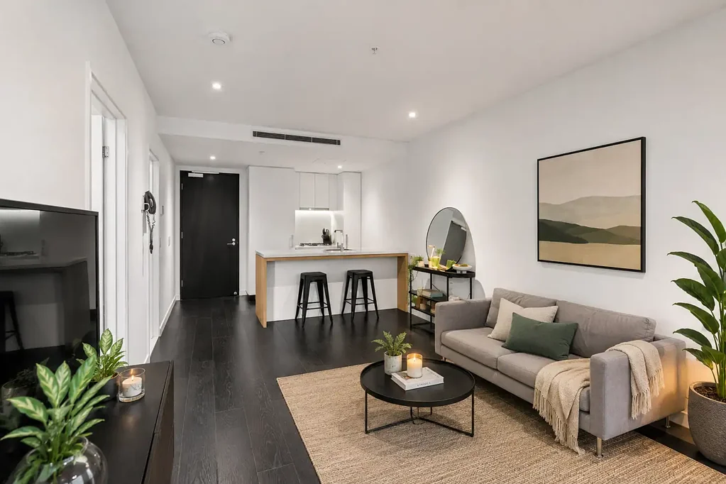 Fortitude Valley 1房 罕见的一卧室加书房户型。 Rare one-bedroom plus study floor plan.