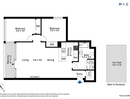 108/83 Whiteman Street, Southbank, Melbourne CBD, 2 ห้องนอน, 1 ห้องน้ำ, Apartment