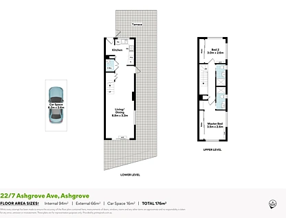 22/7 Ashgrove Avenue, Ashgrove, Brisbane Western Region, 2 rūma, 2 rūma horoi, Unit