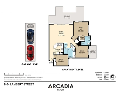 8/64 Lambert Street, Kangaroo Point, Brisbane - Eastern Region, 3 غرف, 2 حمامات, Apartment