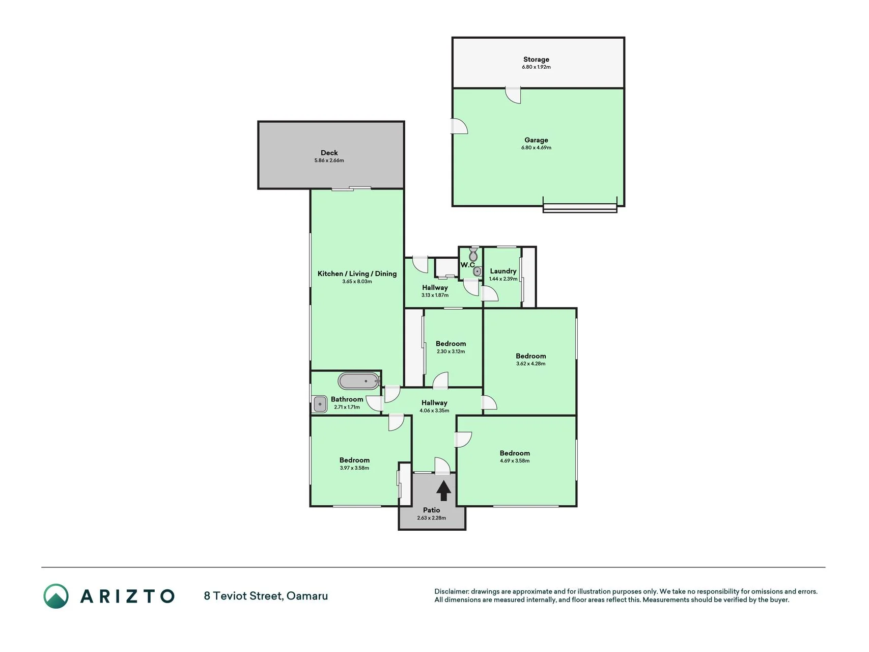 8 Teviot Street, Oamaru, Waitaki District, Otago, 4 Schlafzimmer, 1 Badezimmer, House