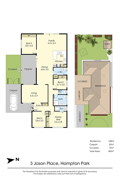户型图 - 3 Jason Place, Hampton Park, VIC 3976