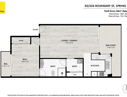 30/336 Boundary Street, Spring Hill, Brisbane - Inner City Region, 1部屋, 1バスルーム, Apartment