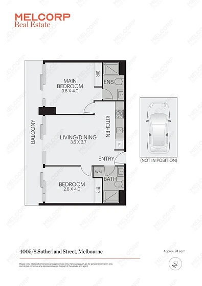 4005/8 Sutherland Street, Melbourne, VIC 3000, 2 Bedrooms, 2 Bathrooms, Apartment
