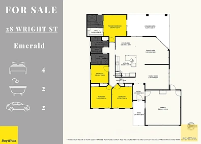 28 Wright Street, Emerald, QLD 4720, 4 Schlafzimmer, 2 Badezimmer, House